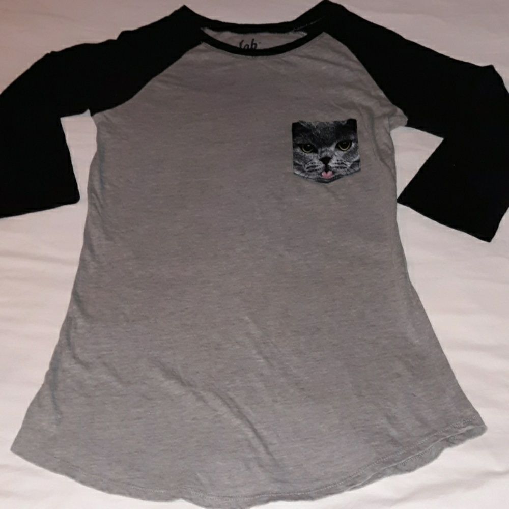 a. lab Kitten Pocket Baseball T-Shirt ¾‎ Sleeve Sm